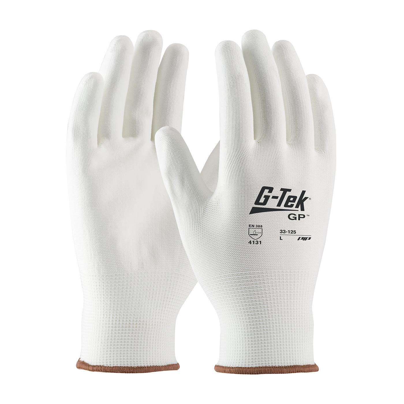 G-TEK NP WHITE PU PALM COATED NYLON - Tagged Gloves